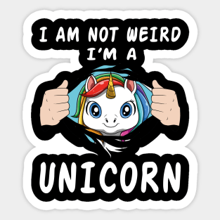 Cute Unicorn Horn Pretty Rainbow Colors Funny Quote Sticker